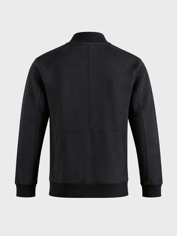 Men's Black Regular Fit Solid Casual Sweatshirt
