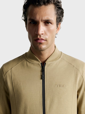 Men's Beige Regular Fit Solid Casual Sweatshirt
