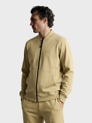 Men's Beige Regular Fit Solid Casual Sweatshirt