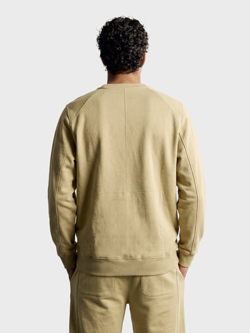 Men's Beige Regular Fit Solid Casual Sweatshirt