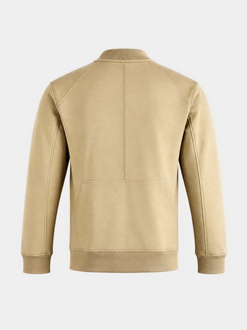 Men's Beige Regular Fit Solid Casual Sweatshirt