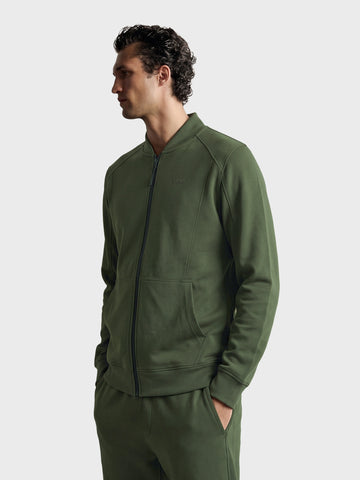 Men's Olive Regular Fit Solid Casual Sweatshirt
