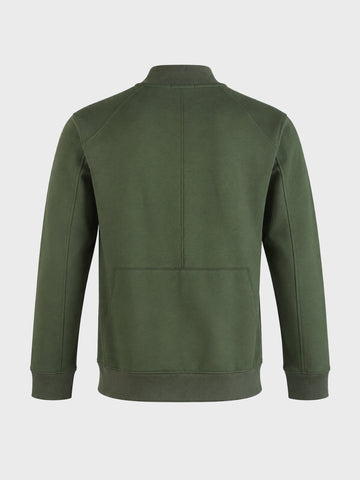 Men's Olive Regular Fit Solid Casual Sweatshirt