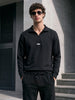 Men's Black Regular Fit Solid Casual Sweatshirt
