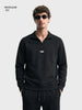 Men's Black Regular Fit Solid Casual Sweatshirt