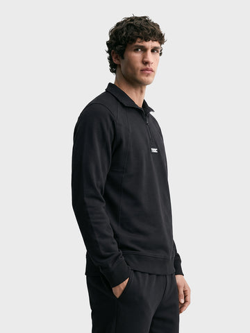 Men's Black Regular Fit Solid Casual Sweatshirt