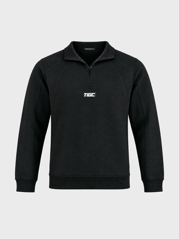 Men's Black Regular Fit Solid Casual Sweatshirt