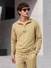 Men's Beige Regular Fit Solid Casual Sweatshirt