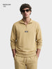 Men's Beige Regular Fit Solid Casual Sweatshirt