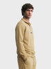 Men's Beige Regular Fit Solid Casual Sweatshirt