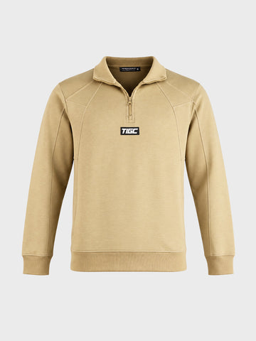Men's Beige Regular Fit Solid Casual Sweatshirt