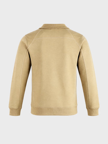 Men's Beige Regular Fit Solid Casual Sweatshirt
