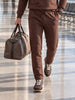 Men's Brown Regular Fit Solid Casual Joggers
