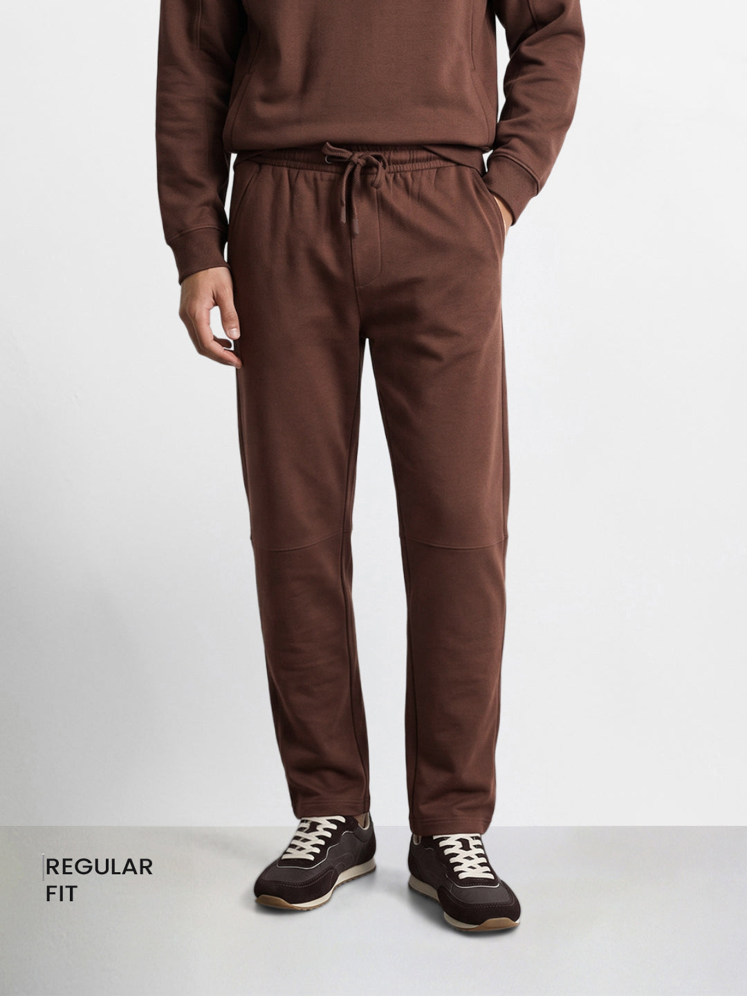 Men's Brown Regular Fit Solid Casual Joggers