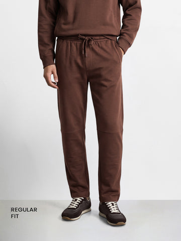 Men's Brown Regular Fit Solid Casual Joggers