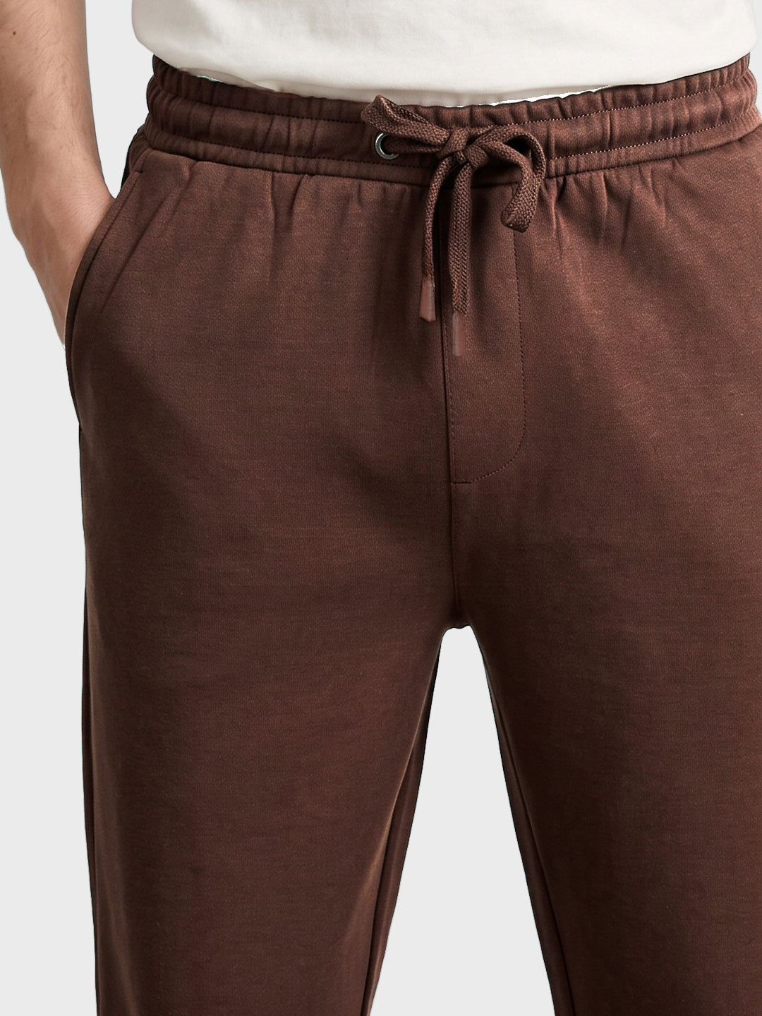 Men's Brown Regular Fit Solid Casual Joggers