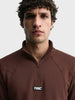Men's Brown Regular Fit Solid Casual Sweatshirt