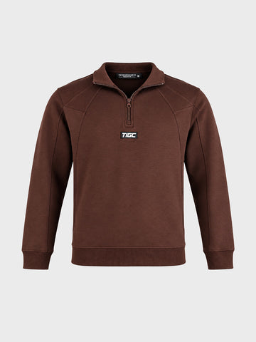 Men's Brown Regular Fit Solid Casual Sweatshirt