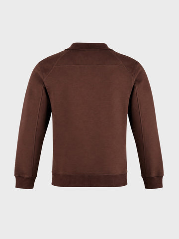 Men's Brown Regular Fit Solid Casual Sweatshirt