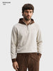 Men's Off White Regular Fit Solid Casual Sweatshirt
