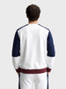 Men's White Regular Fit Embroidered Casual Sweatshirt
