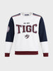 Men's White Regular Fit Embroidered Casual Sweatshirt