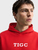 Men's Red Regular Fit Solid Casual Sweatshirt