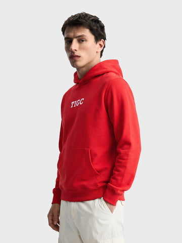 Men's Red Regular Fit Solid Casual Sweatshirt