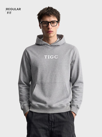 Men's Grey Regular Fit Solid Casual Sweatshirt