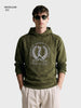 Men's Olive Regular Fit Embroidered Casual Sweatshirt