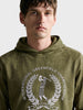 Men's Olive Regular Fit Embroidered Casual Sweatshirt