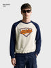 Men's Off White Regular Fit Embroidered Casual Sweatshirt