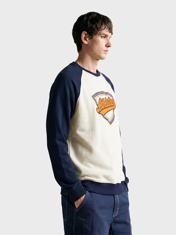 Men's Off White Regular Fit Embroidered Casual Sweatshirt