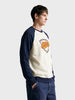 Men's Off White Regular Fit Embroidered Casual Sweatshirt