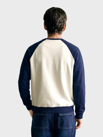 Men's Off White Regular Fit Embroidered Casual Sweatshirt