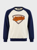 Men's Off White Regular Fit Embroidered Casual Sweatshirt