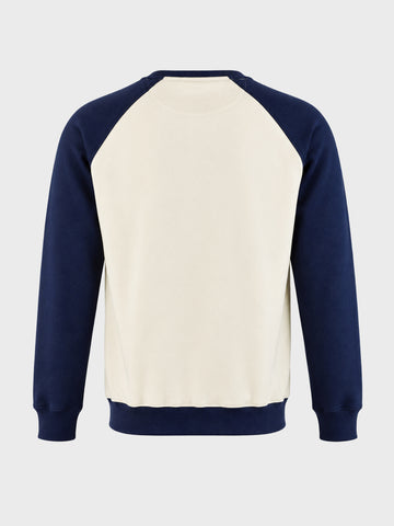 Men's Off White Regular Fit Embroidered Casual Sweatshirt