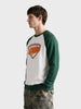 Men's Green Regular Fit Embroidered Casual Sweatshirt