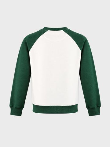 Men's Green Regular Fit Embroidered Casual Sweatshirt