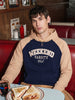 Men's Navy Blue Regular Fit Embroidered Casual Sweatshirt