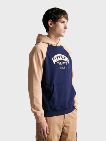 Men's Navy Blue Regular Fit Embroidered Casual Sweatshirt
