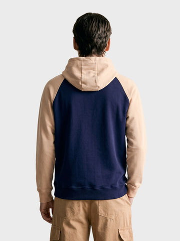 Men's Navy Blue Regular Fit Embroidered Casual Sweatshirt