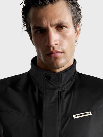 Men's Black Regular Fit Solid Casual Jacket