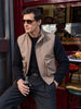 Men's Beige Regular Fit Solid Casual Jacket