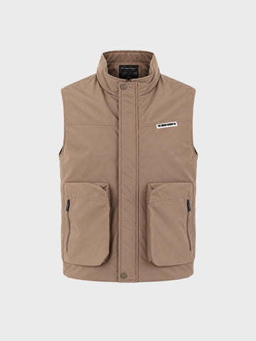 Men's Beige Regular Fit Solid Casual Jacket