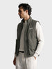 Men's Olive Regular Fit Solid Casual Jacket
