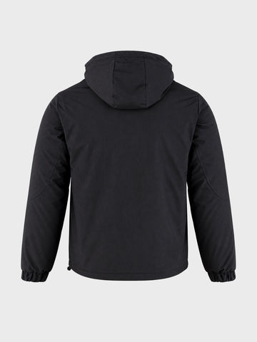 Men's Black Regular Fit Solid Casual Jacket