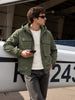 Men's Olive Regular Fit Solid Casual Jacket