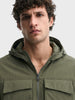 Men's Olive Regular Fit Solid Casual Jacket
