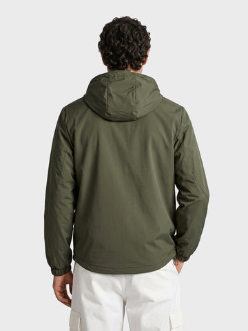 Men's Olive Regular Fit Solid Casual Jacket